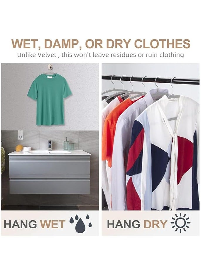 TYCOM Non Slip Hangers Suit Hangers 100 Pack Ultra Thin Space Saving 360 Degree Swivel Hook Clothes Hangers for Coats Jackets Pants Dress Clothe Plastic Curved 100pcs Grey. - Image 5