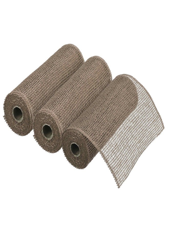 ميكسينيتي مجموعة ميكانيكسي من 3 قطع من شبكة الخيش البوليستر مقاس 10 بوصات لأكاليل الزهور، وشريط قماش شبكي مزخرف بطول 6.4 ياردة لتزيين أكاليل الخريف وعيد الفصح وعيد الميلاد، من الكتان - Image 1