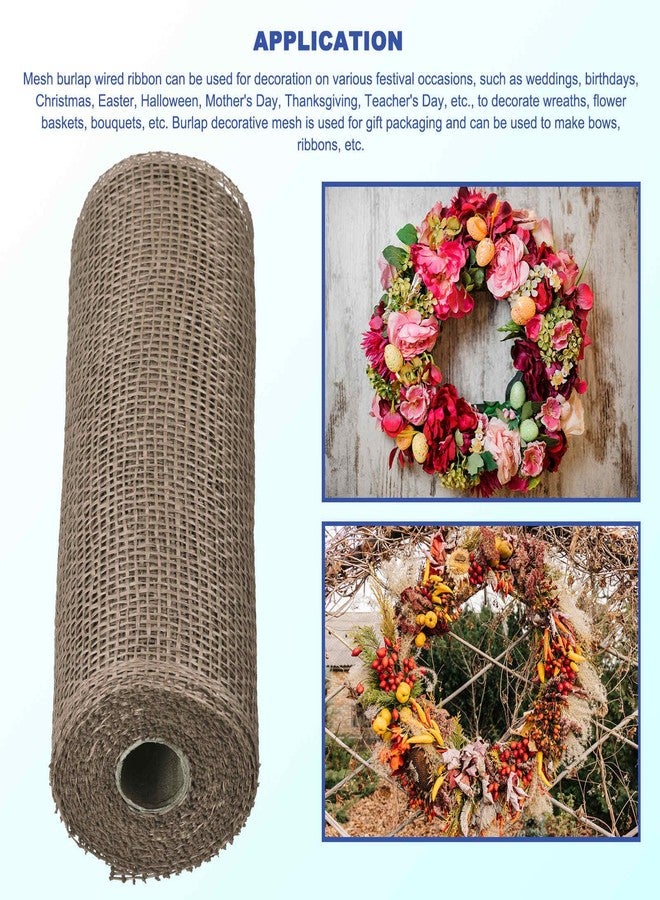 ميكسينيتي مجموعة ميكانيكسي من 3 قطع من شبكة الخيش البوليستر مقاس 10 بوصات لأكاليل الزهور، وشريط قماش شبكي مزخرف بطول 6.4 ياردة لتزيين أكاليل الخريف وعيد الفصح وعيد الميلاد، من الكتان - Image 5