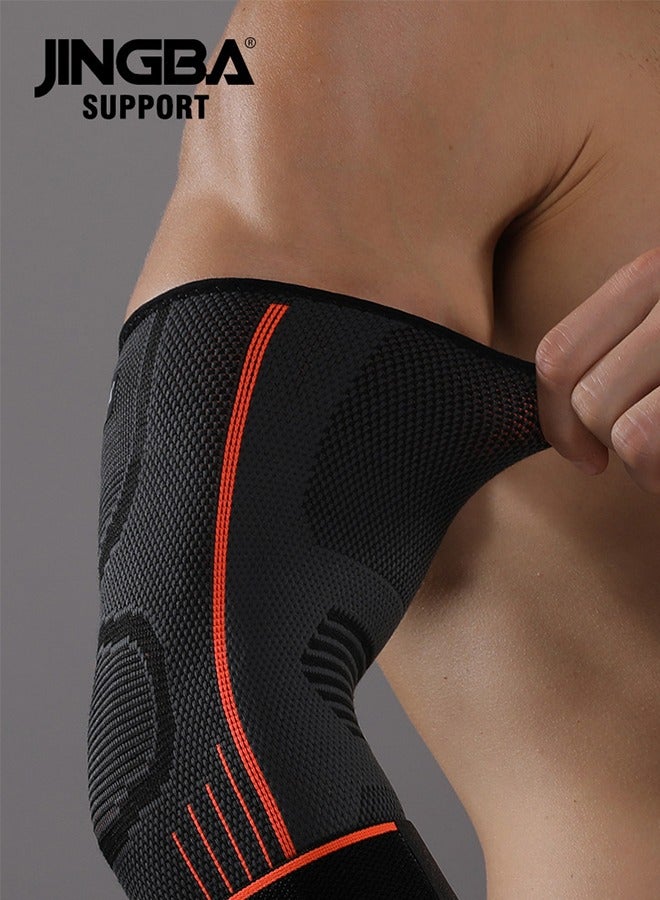 جينجبا سابورت أكمام دعم الكوع الرياضية من JINGBA للبالغين - وسادات ضغط الكوع للتنس والجولف ورفع الأثقال وتسكين آلام المفاصل - Image 4