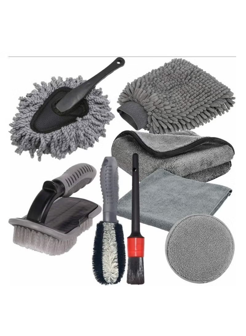 YUFAN 9Pcs Car Wash Cleaning Kit, Wheel Brush for Car Alloy Wheel Tyre Brush Cleaning, Automotive Detail Brushes Rim Cleaner ,Car Detailing Brush Kit for Car Interior & Exterior,Wheels Engine Cleaning - Image 1