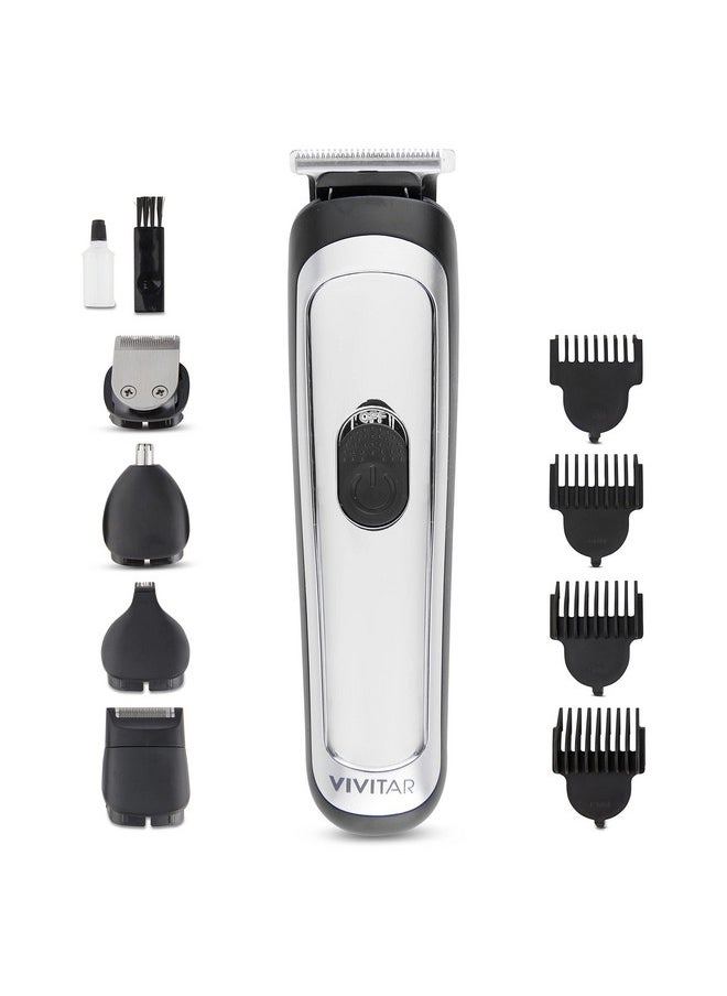 Ivitar 14 Piece Hair & Beard Trimmer Cordless With Led Display Lithium Ion Battery And Bonus Charging Tray Includes Foil Shaver Nose Trimmer Ublade Micro Trimmer And Tblade