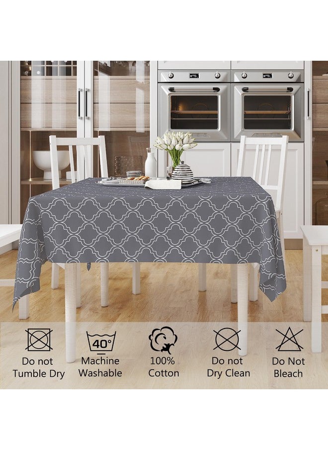 Encasa Homes Printed Cotton Table Cloth 6 ft Rectangular for 4 to 6 Seater Dining Table of size 142x180 cm, Machine Washable, Durable for Home, Restaurant, Banquet - Grey Tiles - pzsku/Z3ACBF8747D3D3F1905FCZ/45/_/1737721304/fb665856-40e5-42a0-b18f-bdf61486a762