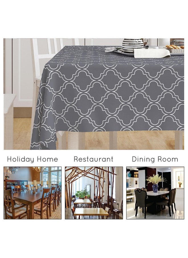 Encasa Homes Printed Cotton Table Cloth 6 ft Rectangular for 4 to 6 Seater Dining Table of size 142x180 cm, Machine Washable, Durable for Home, Restaurant, Banquet - Grey Tiles - pzsku/Z3ACBF8747D3D3F1905FCZ/45/_/1737721314/85f30bce-2173-4896-9618-47d8af36fe2a