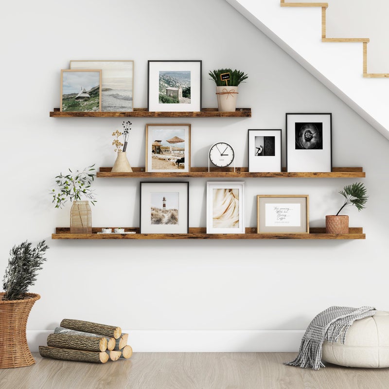 FLYJOE Floating Picture Ledge Shelves Set of 4, 24 Inch Shelves with Lip - Large Nursery Book Shelf for Toys Storage, Kids Bookshelf - Wall Mounted Living Room Bedroom Decor Frames - Image 5