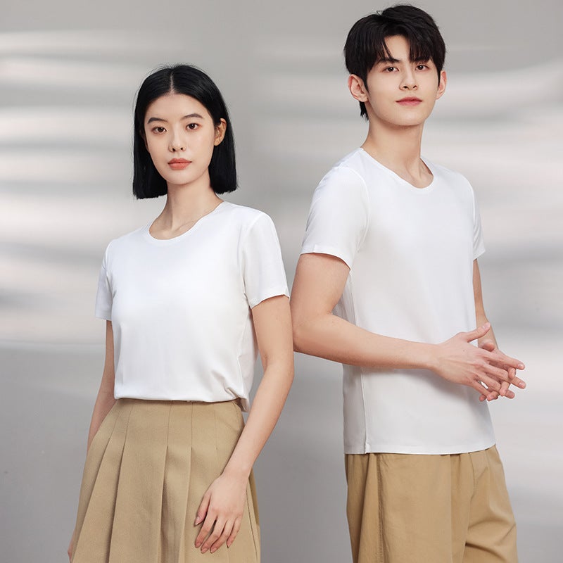 Round Neck Ice Silk T-Shirt Advertising Shirt Summer Cultural Shirt Short Sleeve Work Clothes Enterprise Group Clothing Printed Logo - Image 4
