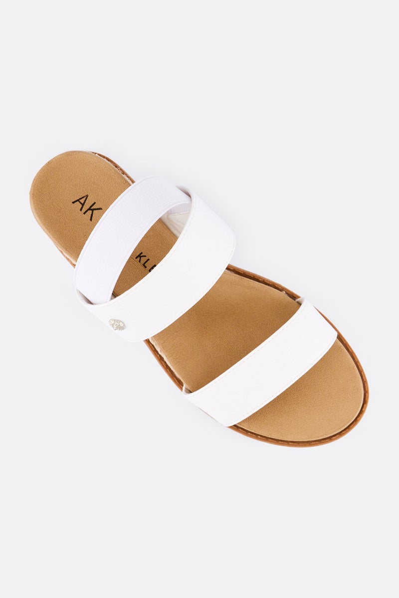 ANNE KLEIN Women Medium Akleto Slingback Sandals, White - Image 4