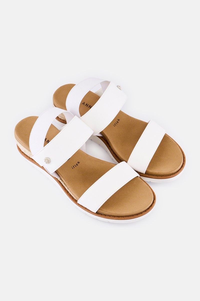 ANNE KLEIN Women Medium Akleto Slingback Sandals, White - Image 2