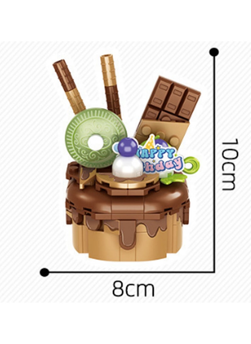 187pcs Chocolate Cake Model Set Building Blocks Creative Diy Simulation Collection Building Assembly Toys Children'S Gift  - Image 2