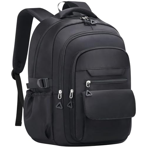 AFGWK Cute Backpack for School Teen Girls Black Bookbag Aesthetic Womens Travel Book Bags for School Kids Student Back Packs - Image 1
