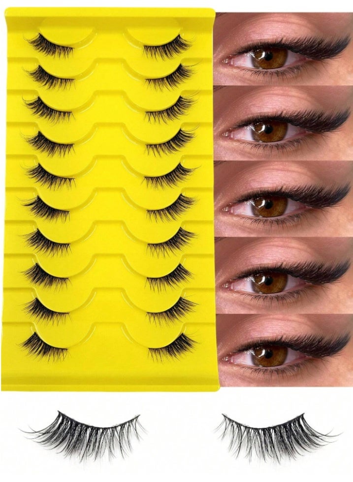 Shein 10 Pairs Half Eye Lashes Fluffy, Lightweight and Soft - Natural Look Faux Mink Lashes for Daily Makeup - Image 1