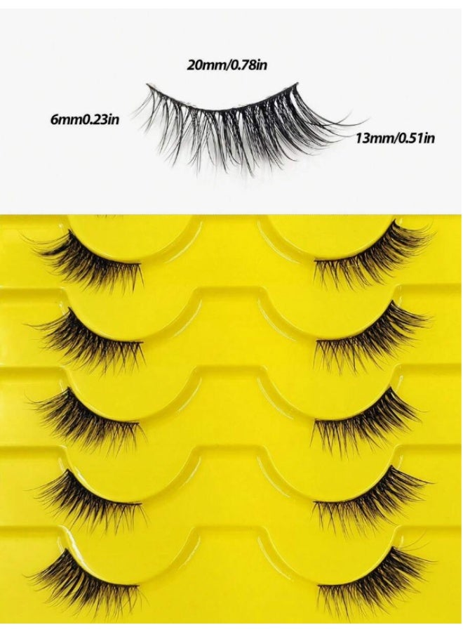 Shein 10 Pairs Half Eye Lashes Fluffy, Lightweight and Soft - Natural Look Faux Mink Lashes for Daily Makeup - Image 3