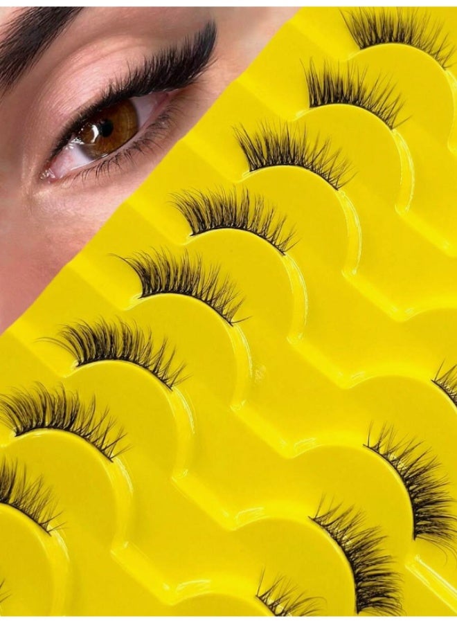 Shein 10 Pairs Half Eye Lashes Fluffy, Lightweight and Soft - Natural Look Faux Mink Lashes for Daily Makeup - Image 4