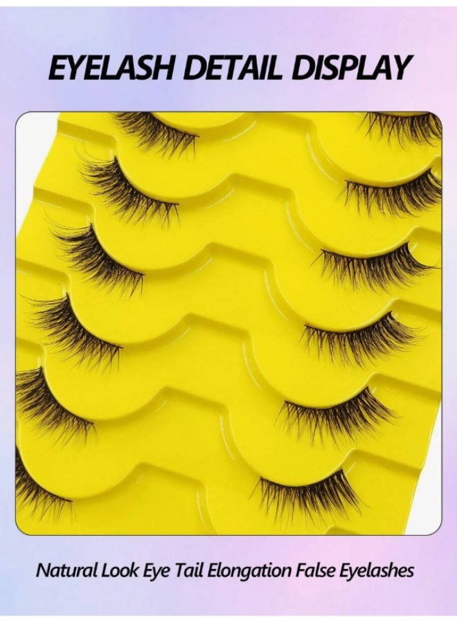 Shein 10 Pairs Half Eye Lashes Fluffy, Lightweight and Soft - Natural Look Faux Mink Lashes for Daily Makeup - Image 5