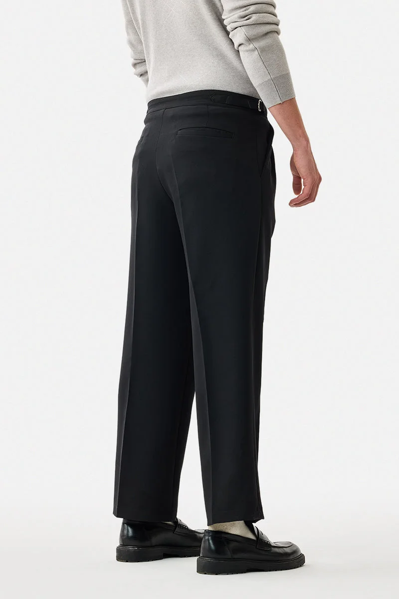 Snitch Black Loose Fit Stretch Trousers for Men | Best Price UAE