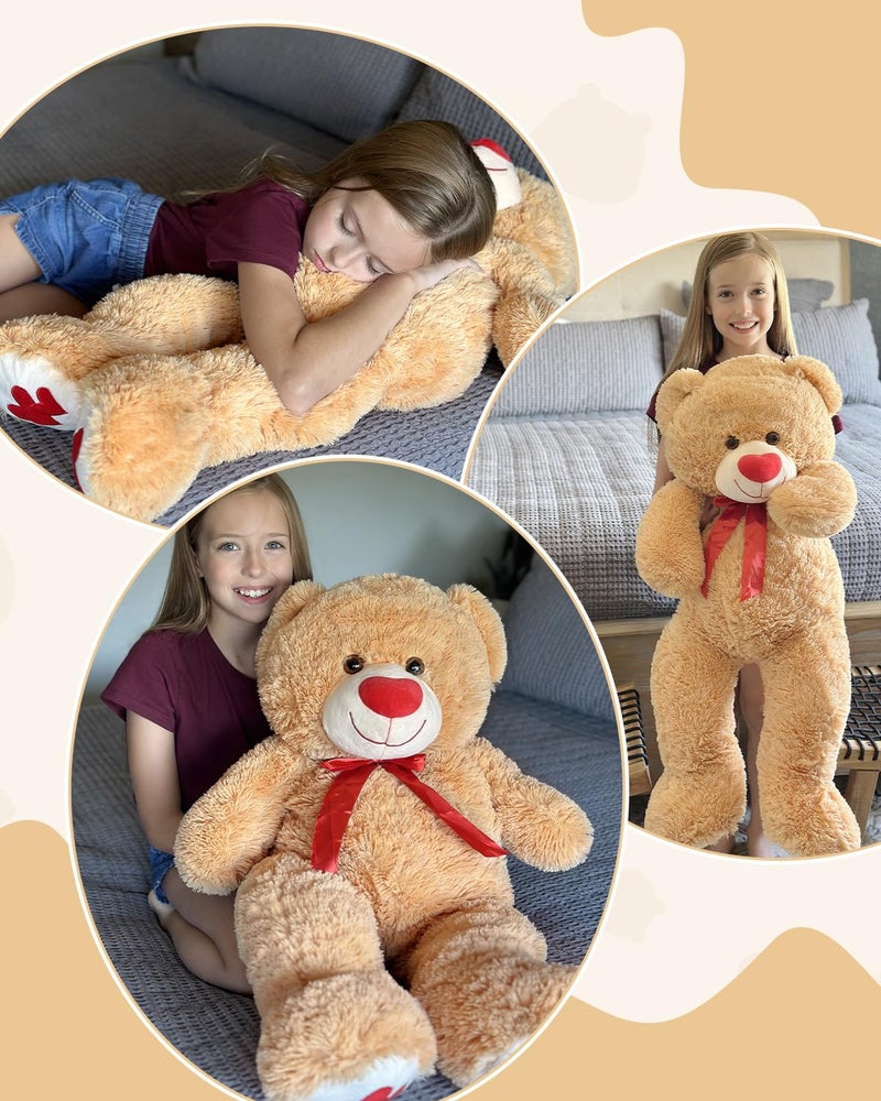 MaoGoLan Giant Teddy Bear 36 Stuffed Animal  Red Heart Footprints Big Teddy Bear Plush for Valentines GiftAnniversaryLong Distance - Image 3
