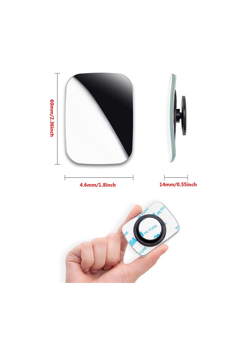 SYOSI - Blind Spot Mirror, Rectangle HD Glass Frameless Convex Lens, Rear View Mirrors Exterior Accessories, with Wide Angle Adjustable, Stick for All Universal Vehicles Car Stick-on Design (2 PCS) - Image 1