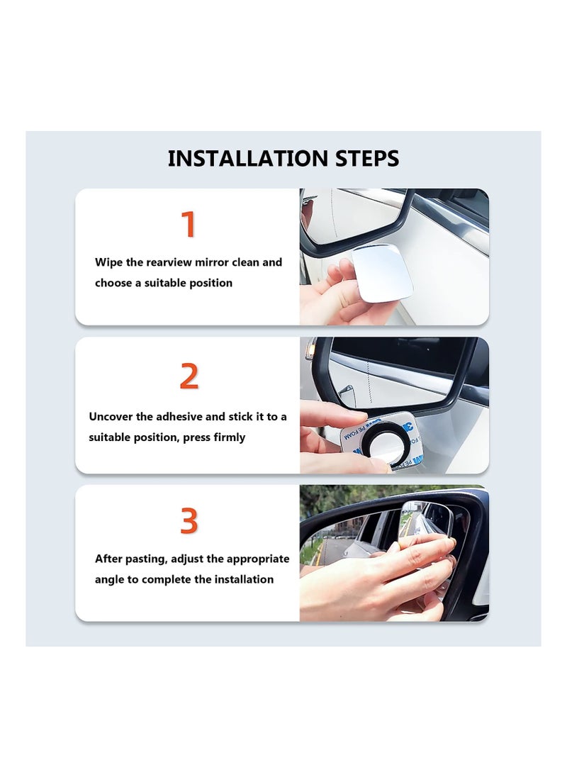 SYOSI - Blind Spot Mirror, Rectangle HD Glass Frameless Convex Lens, Rear View Mirrors Exterior Accessories, with Wide Angle Adjustable, Stick for All Universal Vehicles Car Stick-on Design (2 PCS) - Image 1