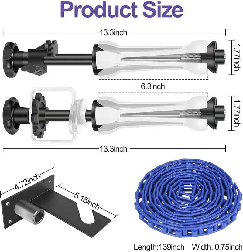 EMART Expand Roller Backdrop Wall Mounting - 1 Chain Manual Photography Support System, Ceiling Background Holder Attached into Tripod Stand for Video Studio Live Streaming - Image 2