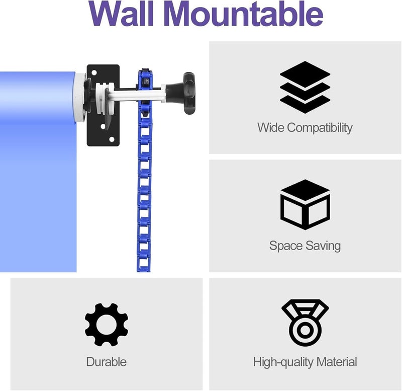 EMART Expand Roller Backdrop Wall Mounting - 1 Chain Manual Photography Support System, Ceiling Background Holder Attached into Tripod Stand for Video Studio Live Streaming - Image 5