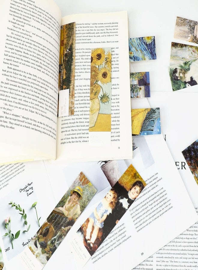 MWOOT 30 Art Painting Style Paper Bookmarks, Monet Van Gogh Renoir Art Painting Page Folder Bookmark Set, Fine Arts Museum Bookmark Book Reading Marker Gift (15x4 cm, 30 Styles) - Image 2