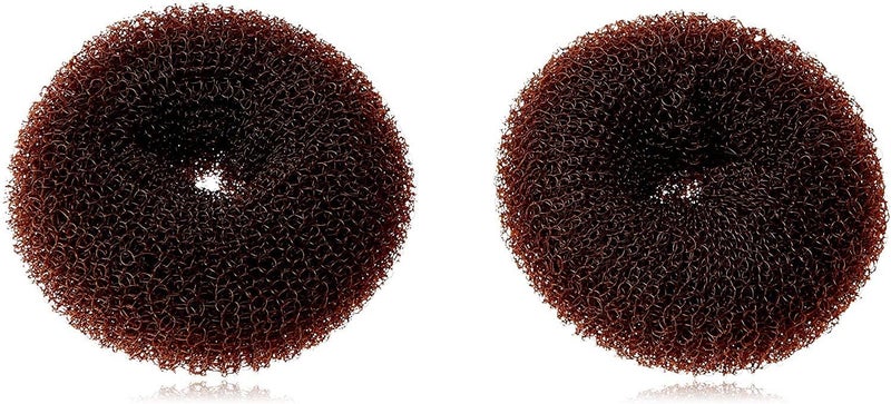 CareforYou Children Kids Girls Ballet Dance Hair Bun Donut Ring Shaper Hair Styler Maker Doughnut Former Sponge PACK OF 2 SIZES Small Medium Brown