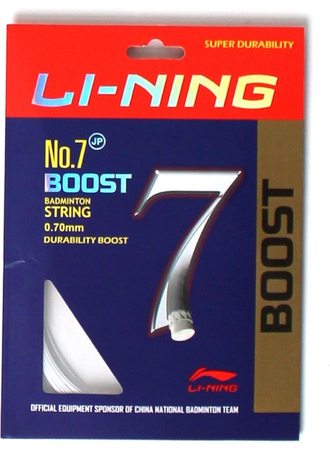 Li-Ning Unisex Adult No.7 Boost Badminton - String, 0.70Mm Diameter - Alpine White, One Size - Image 1