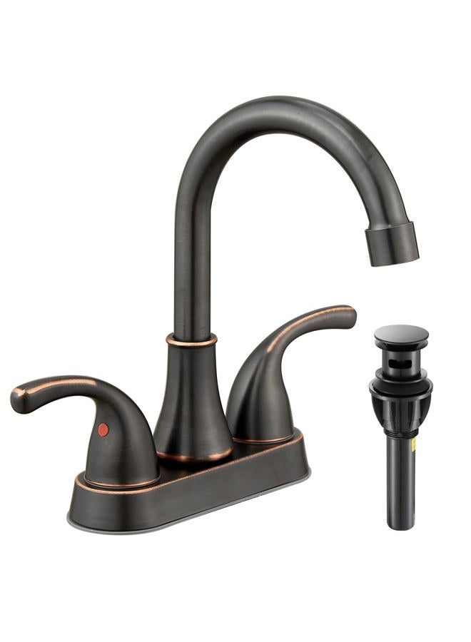 FRANSITON Kitchen Faucet Bathroom Sink Faucet 2-Handle Lavatory Faucet Lead-Free Matte Black Oil Rubbed Bronze Commercial - Image 1