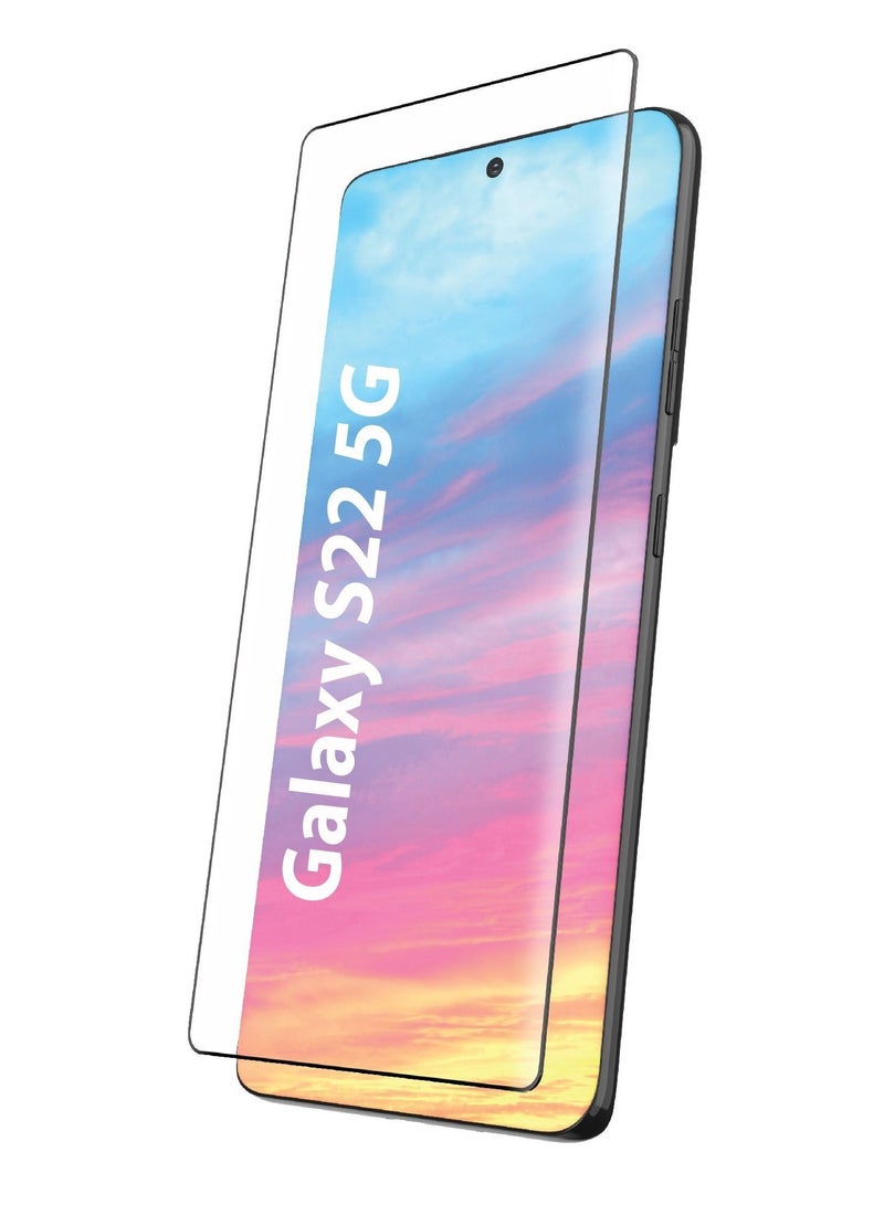 Tempered Glass Screen Protector For Samsung Galaxy S22 5G Black/Clear