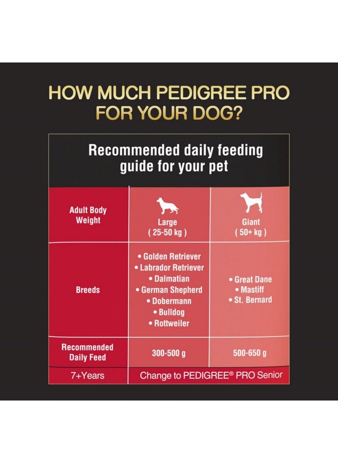 Pedigree Pedigree Pro Adult Large Breed, Dry Dog Food (18 Months Onwards), 3 Kg Pack, Chicken  - Image 5