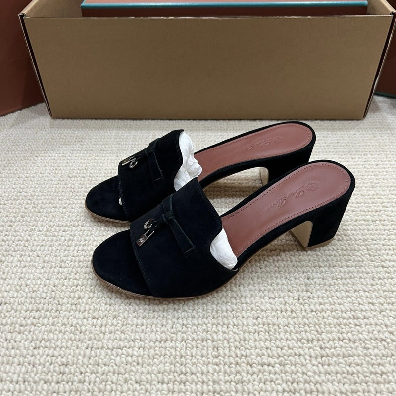 Loropiana European Designer Lp Nuo You Pian Ya Women'S Shoes Genuine Leather Tassel Mid-Heel Lazy Slippers Casual Shoes - Image 1