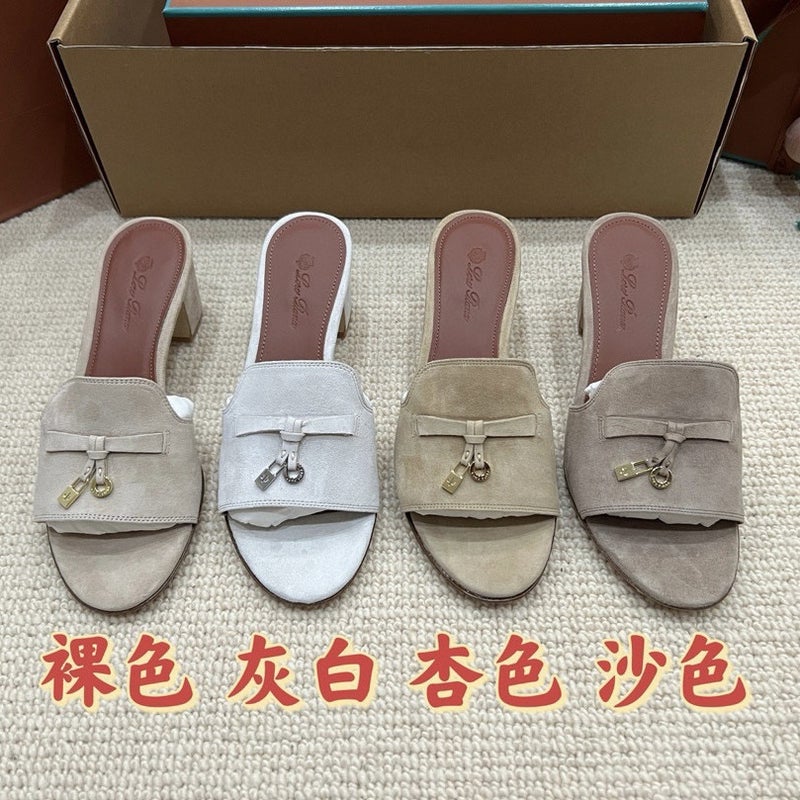 Loropiana European Designer Lp Nuo You Pian Ya Women'S Shoes Genuine Leather Tassel Mid-Heel Lazy Slippers Casual Shoes - Image 3