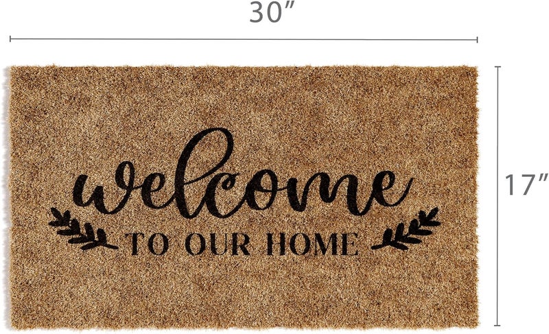 BARNYARD DESIGNS ‘Welcome to Our Home’ Doormat Welcome Mat for Outdoors, Large Front Door Entrance Mat, 30x17, Brown - Image 3