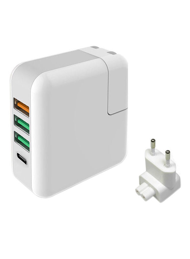 NIBEMINENT 4-Port Travel Charger - EU Plug White - Image 1