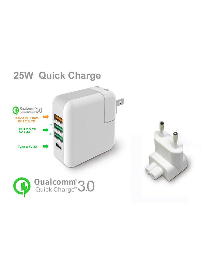 NIBEMINENT 4-Port Travel Charger - EU Plug White - Image 3