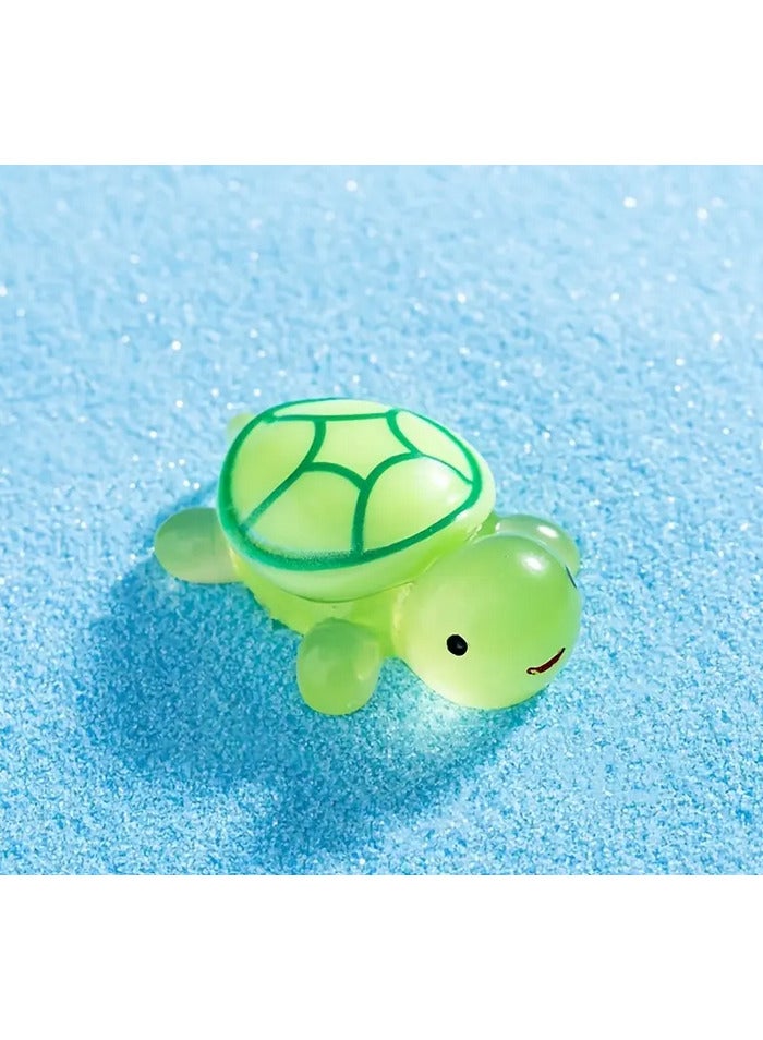 2-Piece Colorful Turtle Statues Stand - Medium, Resin Sea Turtle Decor Set for Party Supplies and Small Gifts, Perfect for Halloween, Christmas, Valentine's Day and More, Decorative Turtle Decor | Cute Design | Vibrant Colors "Green/Pink"  - Image 2