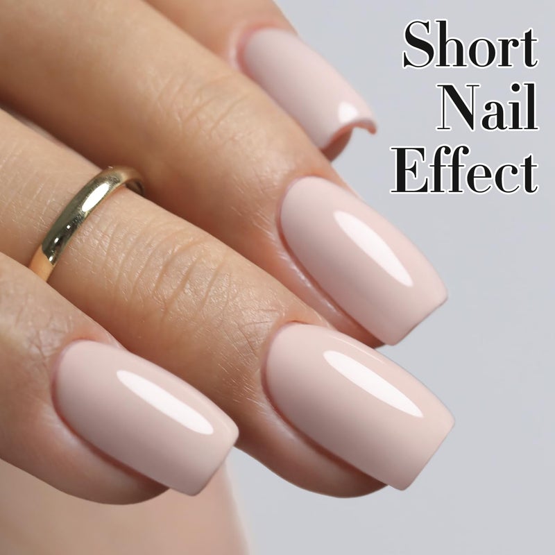 Double Rhythm 15ML Gel Nail Polish Pure Sheer Same Color Same Bottle Soak Off Gel Polish Art Manicure Salon DIY at Home for Women (Cream Nude Pink-A1332) - Image 2