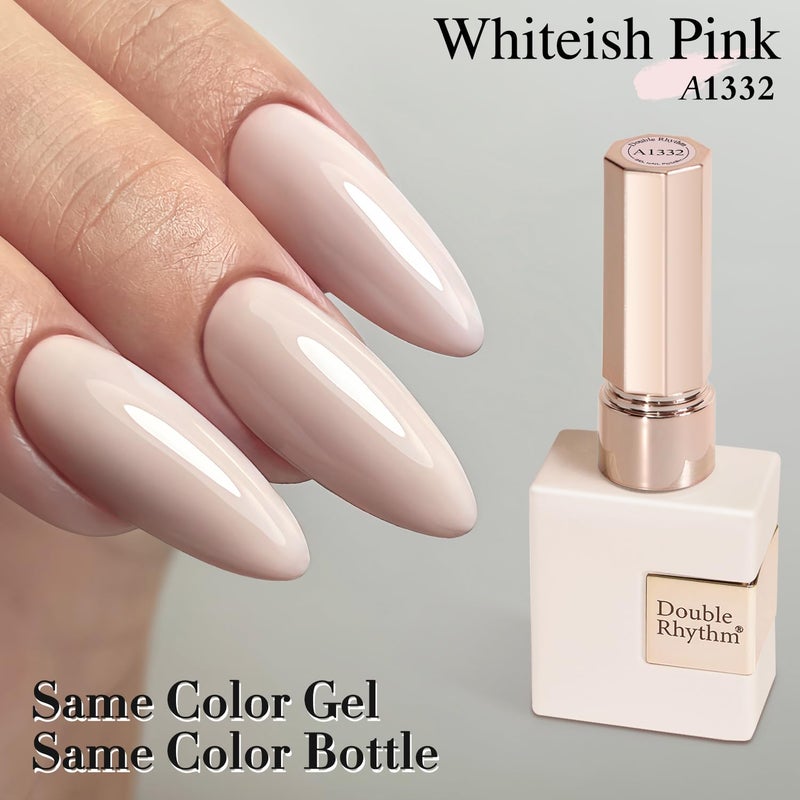 Double Rhythm 15ML Gel Nail Polish Pure Sheer Same Color Same Bottle Soak Off Gel Polish Art Manicure Salon DIY at Home for Women (Cream Nude Pink-A1332) - Image 5