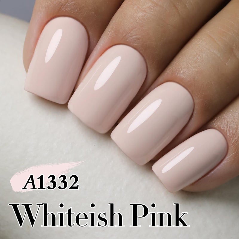 Double Rhythm 15ML Gel Nail Polish Pure Sheer Same Color Same Bottle Soak Off Gel Polish Art Manicure Salon DIY at Home for Women (Cream Nude Pink-A1332) - Image 4