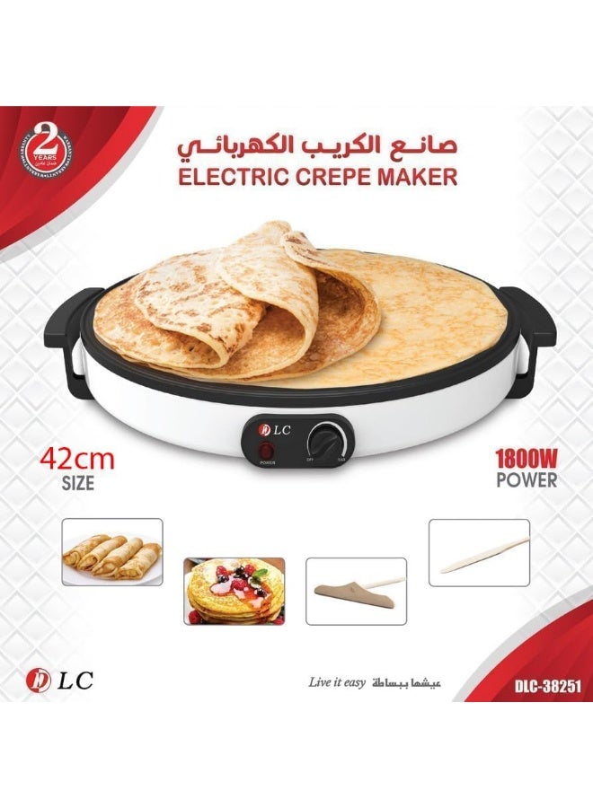 دي إل سي  صانعة الكريب الكهربائية، مقاس 42 سم، طاقة 1800 واط - Image 1