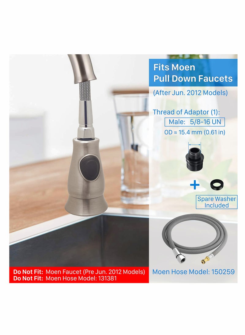 KASTWAVE Kitchen Faucet Pull Down Spray Head, KASTWAVE Faucet Sprayer Replacement for Kitchen Sink Pull-Down Faucet, 3 Function Kitchen Tap Spray Spout Part Brushed Nickel - Upgraded Ver  - Image 4