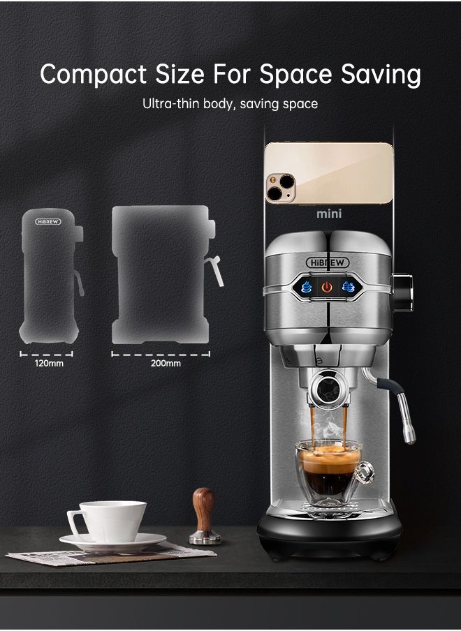 HiBREW HiBREW Coffee Maker Cafetera  Inox Semi Automatic Super Slim ESE POD& Powder Espresso Cappuccino Machine Hot Water H11  - Image 2