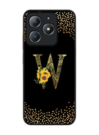 Custom Floral Monogram - W ( Black )