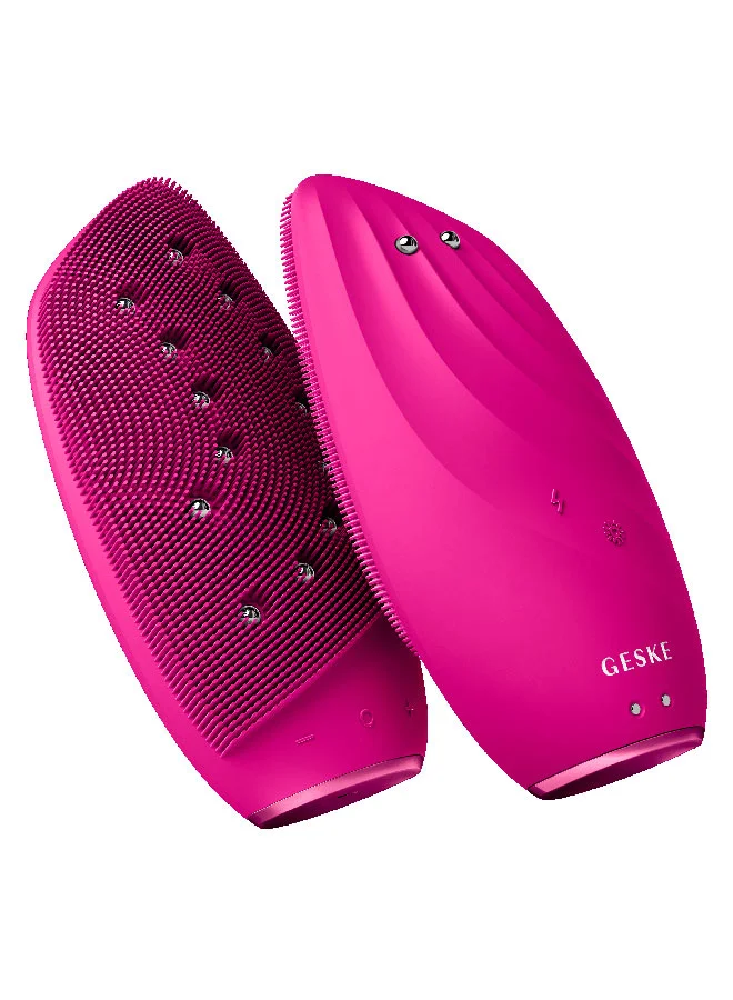 جيسكي SmartAppGuided Sonic Thermo Facial Brush & Face Lifter 8 في 1 تنظيف البشرة ومكافحة التجاعيد فرشاة تنظيف كهربائية مصنوعة من السيليكون مساج الوجه تنظيف ومكافحة الشيخوخة - ماجنتا
