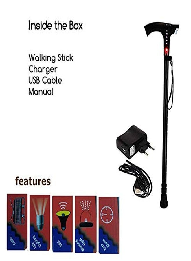 MCP Jindal Smart Walking Stick With Fm Radio, Siren & Torch - Image 2