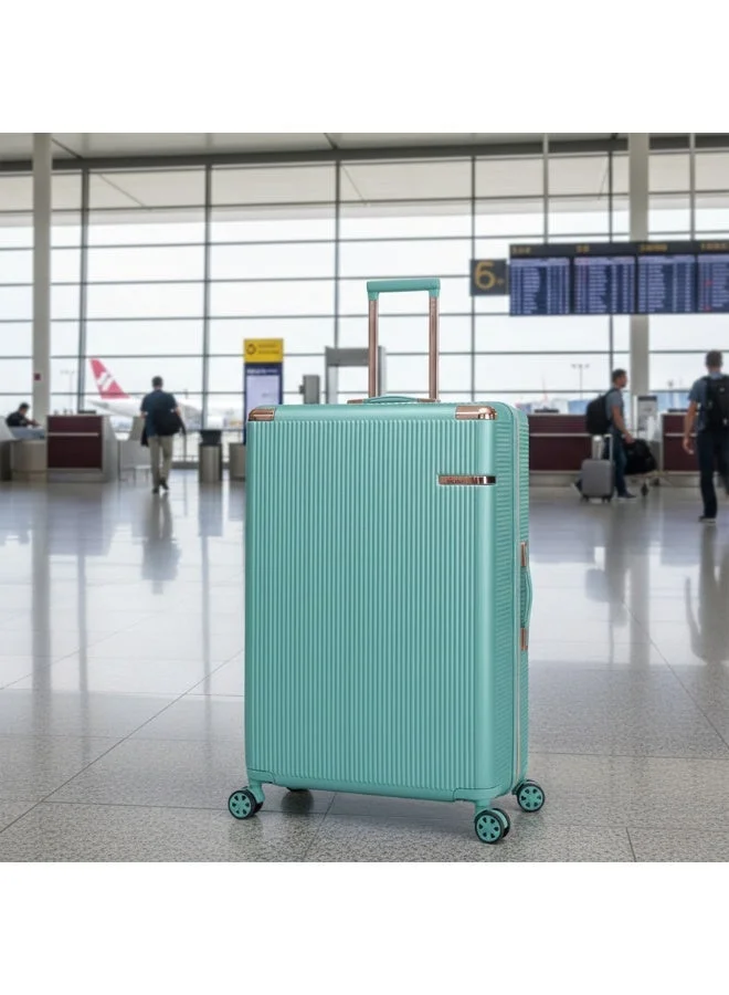 Senator Light Green Hard Case Trolley Luggage Set For Unisex ABS Lightweight 4 Double Wheeled Suitcase With Built In TSA Type lock A5123 Set Of 3 Light Green  | Best Price UAE