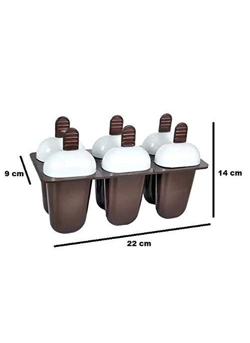 SMARTCAM - SmartCam Set of 6 Plastic Reusable Ice Pop Makers Homemade Popsicle Frozen Ice Cream Moulds Tray Kulfi Candy Ice Lolly Mold - Image 1