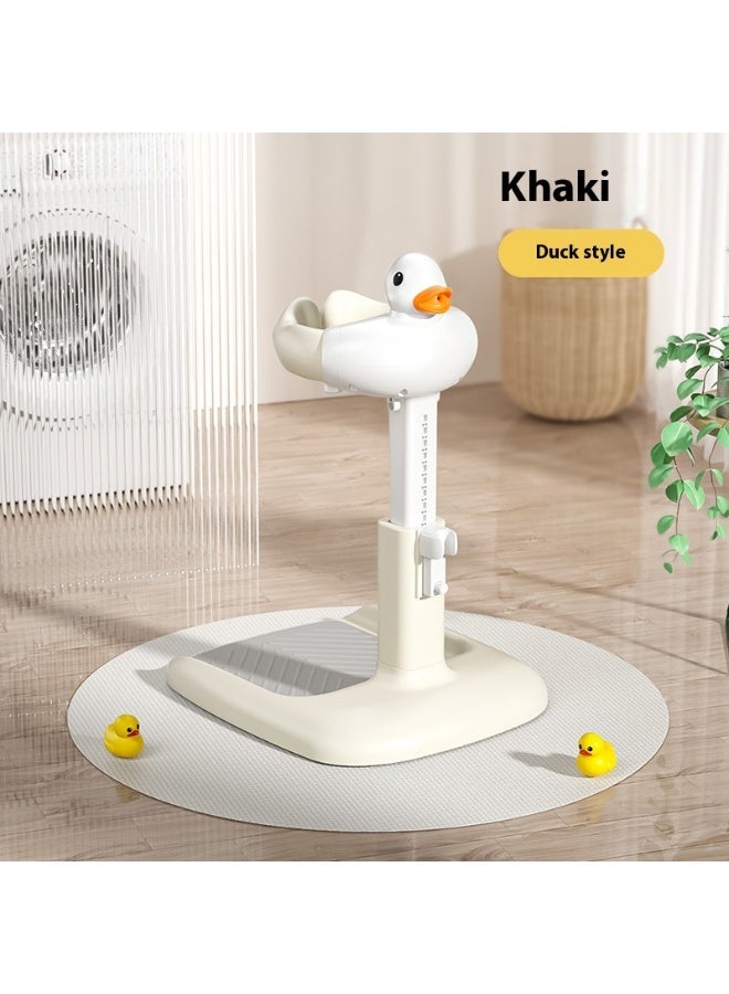 Adjustable Height Foldable Baby Bath Stand with Stool & Non-Slip Base – Duck Head Design - Image 3