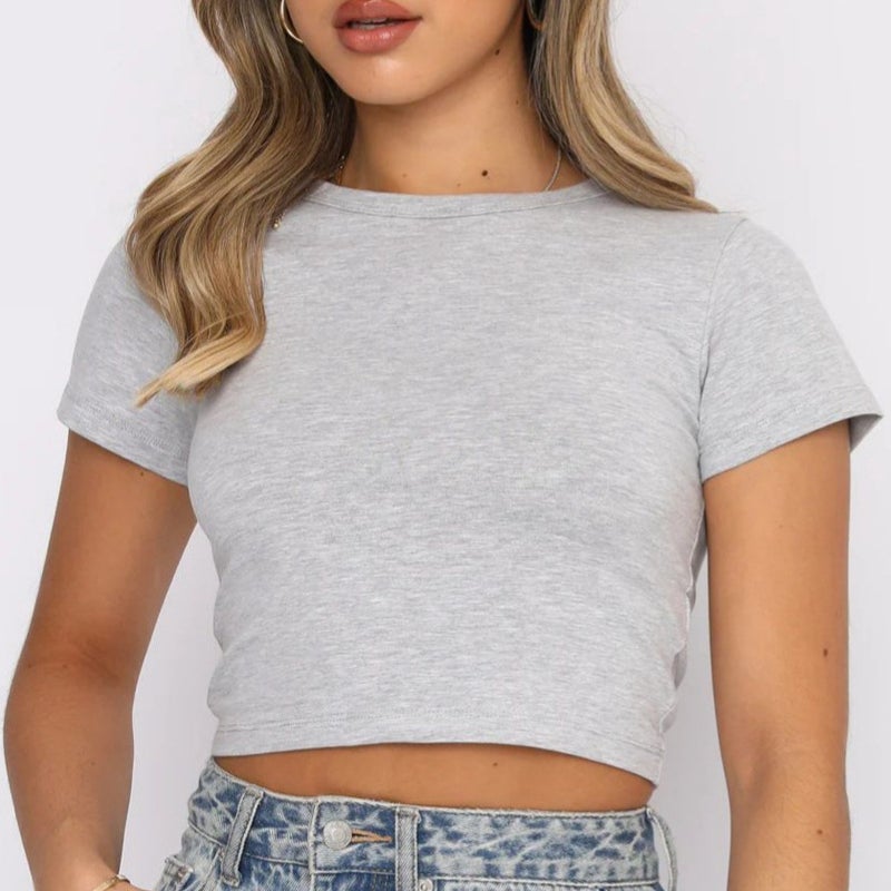 Independent Station Export Wish Round Neck Short Navel-Baring Women - Image 1