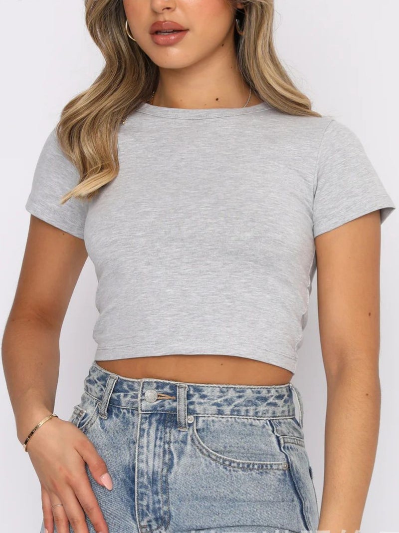 Independent Station Export Wish Round Neck Short Navel-Baring Women - Image 4